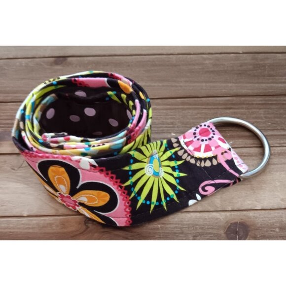 Groovy Art to Wear Flower Power D Buckle Cinch Belt 2" Wide x 36" Waist Summer - Picture 1 of 7